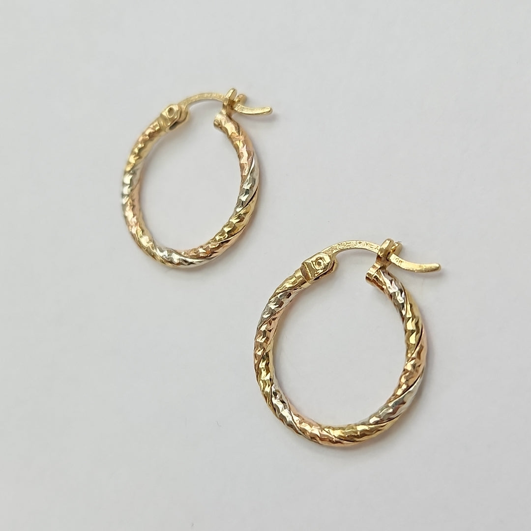 ARRACADAS PAR ORO COMBINADO 14 K 2,40 GRMS (SEMINUEVO)
