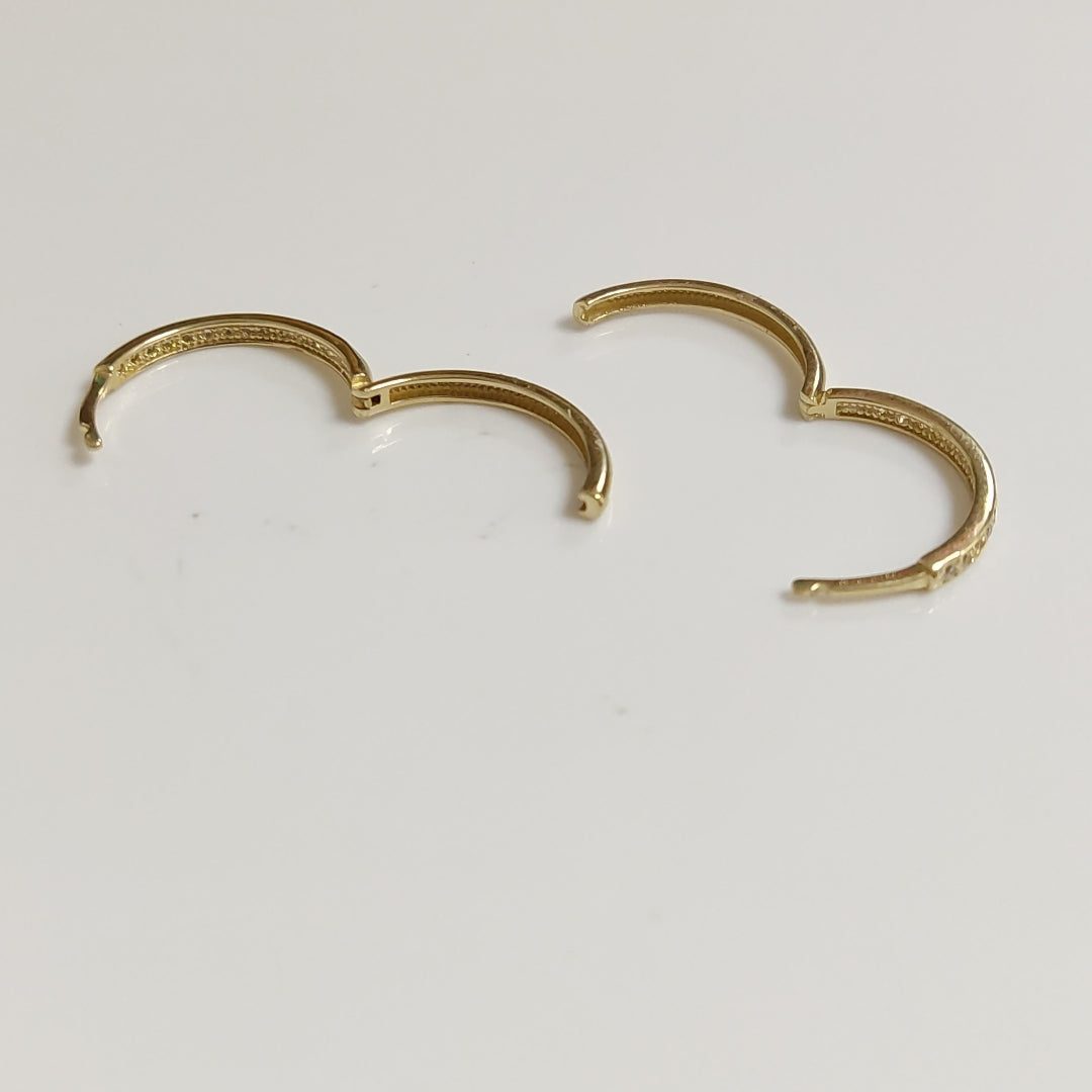 ARETES ARRACADAS C CIRCONIAS 14K 1.7 GR (NUEVO)