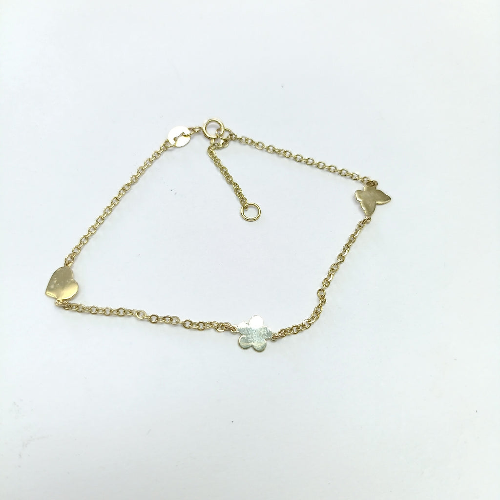 PULSERA ESPECIAL C FIGURAS 14K 18 CM 1.8 GR (NUEVO)