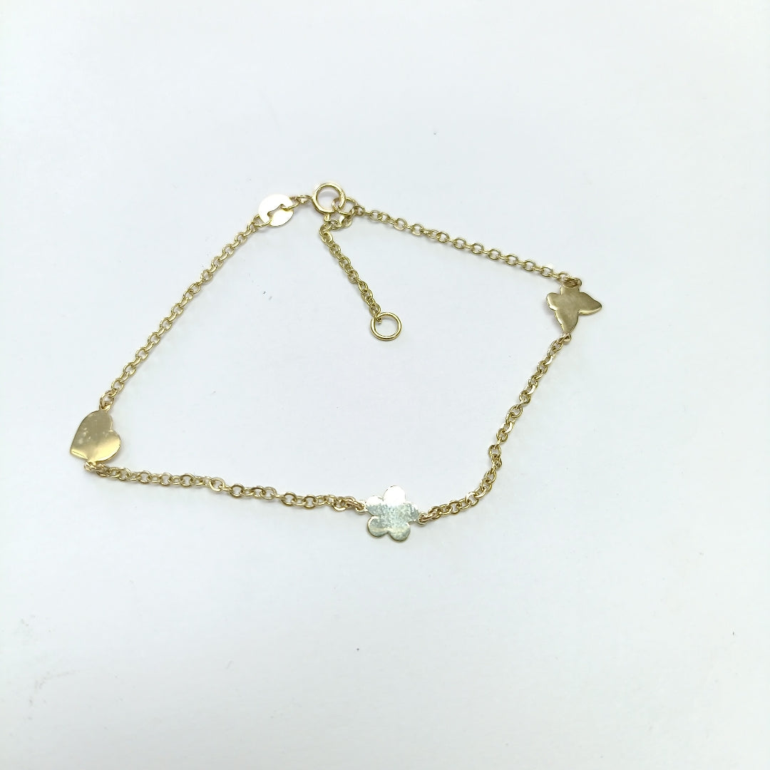 PULSERA ESPECIAL C FIGURAS 14K 18 CM 1.8 GR (NUEVO)