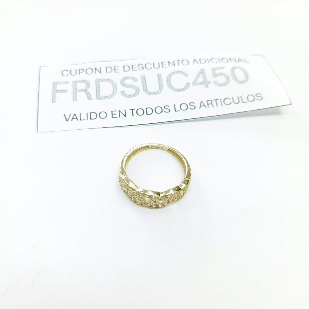 ANILLOS TRENZADO CON CIRCONIAS 14K TALLA 7 2.4 GR (NUEVO)
