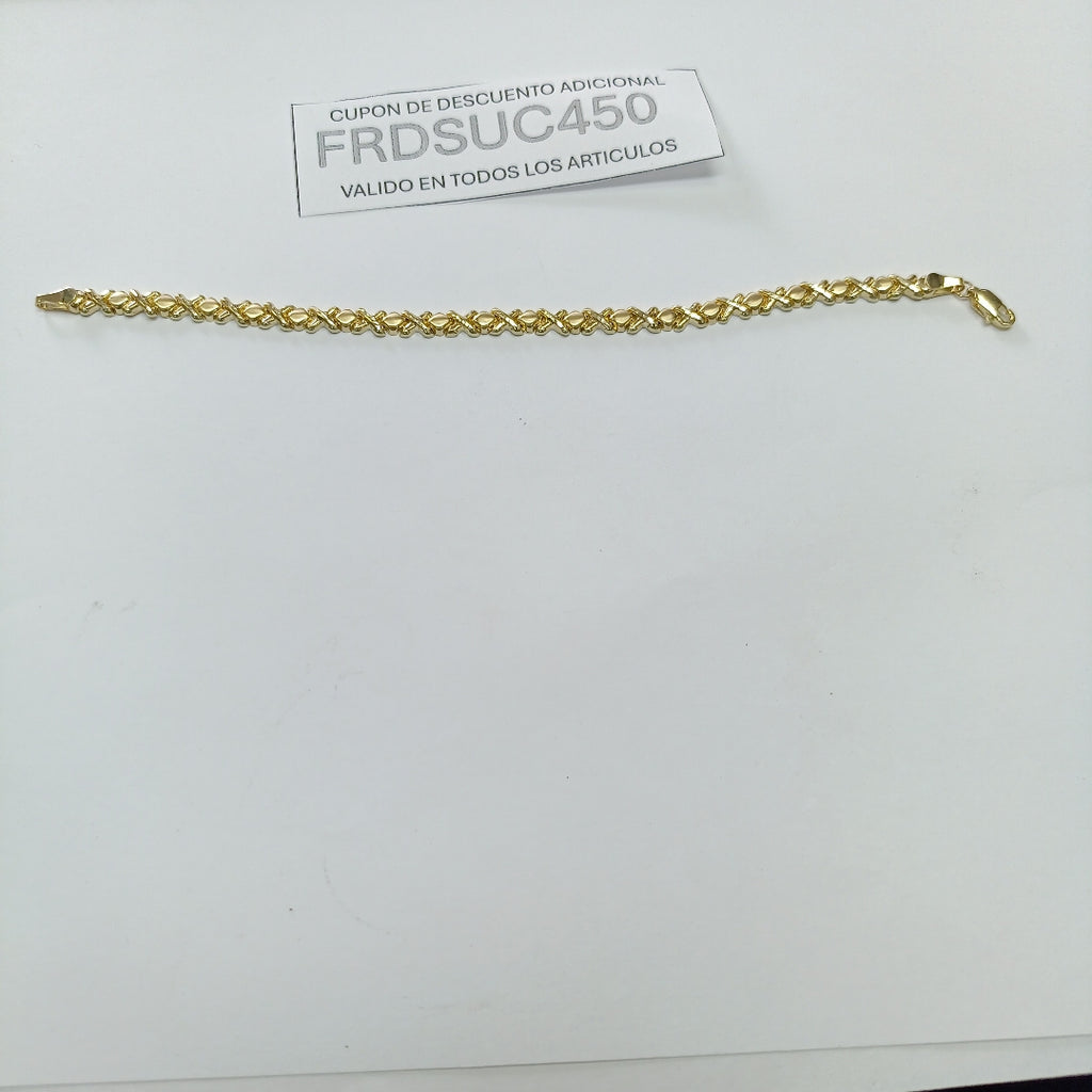 PULSERA ESPECIAL XOXO 14K 18 CM 6.2 GR (NUEVO)