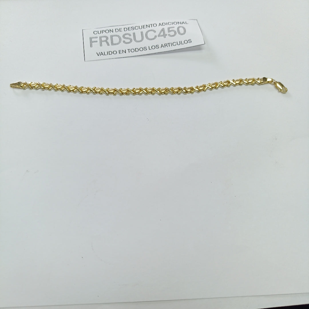 PULSERA ESPECIAL XOXO 14K 18 CM 6.2 GR (NUEVO)