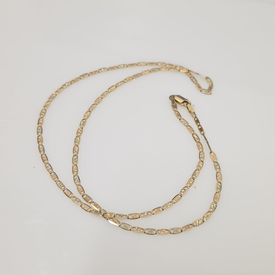 CADENA ORO COMBINADO 14 K 5 GRMS (SEMINUEVO)