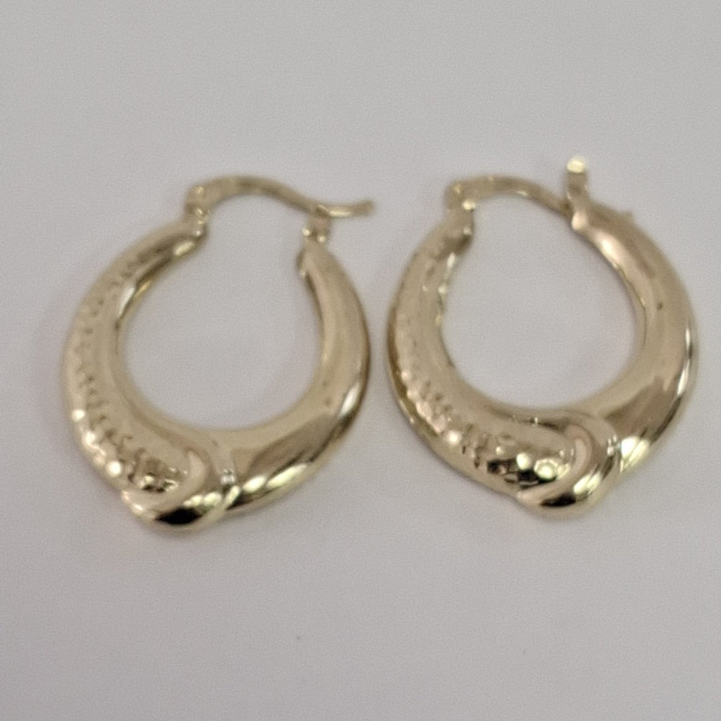 ARETES ARRACADAS ENTRELAZADAS 14K 2.6 GR (NUEVO)