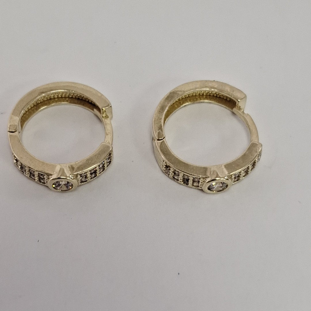 ARETES ARRACADAS C CIRCONIAS 10K 2.7 GR (NUEVO)