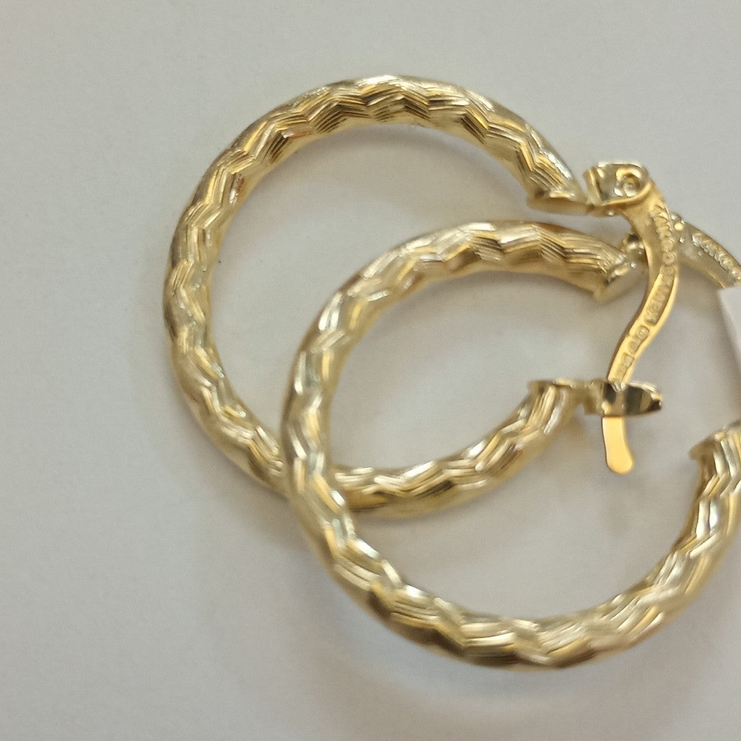ARETES ARRACADAS LABRADAS 14K 2.1 GR (NUEVO)