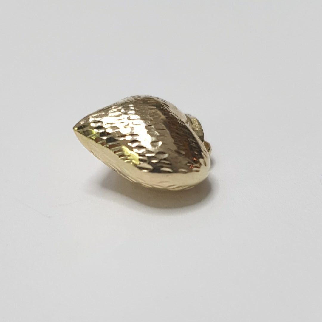 DIJE TEJIDO CORAZON LABRADO 14K 1.2 GR (NUEVO)