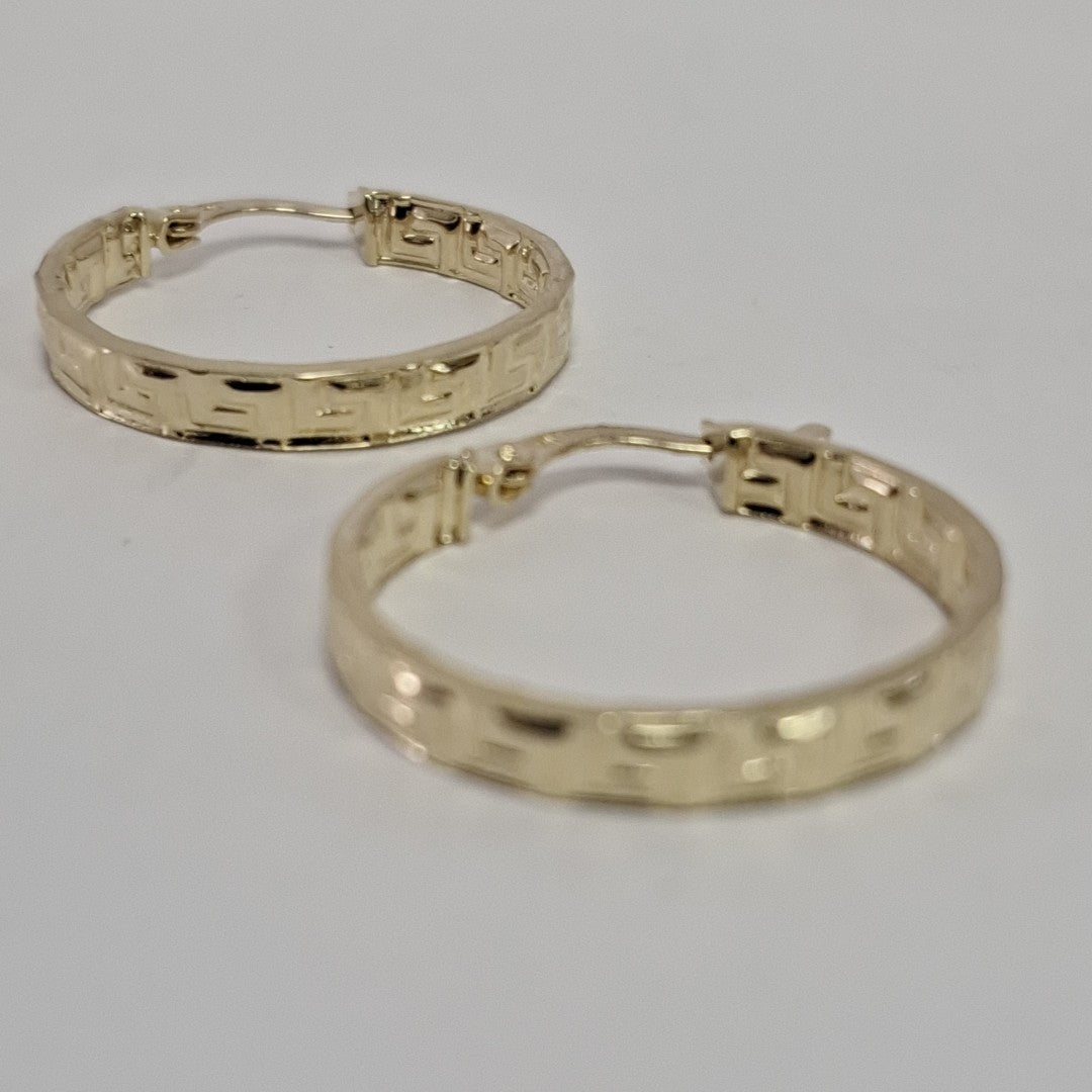 ARETES ARRACADA CON GRECAS 14K 2.1 GR (NUEVO)