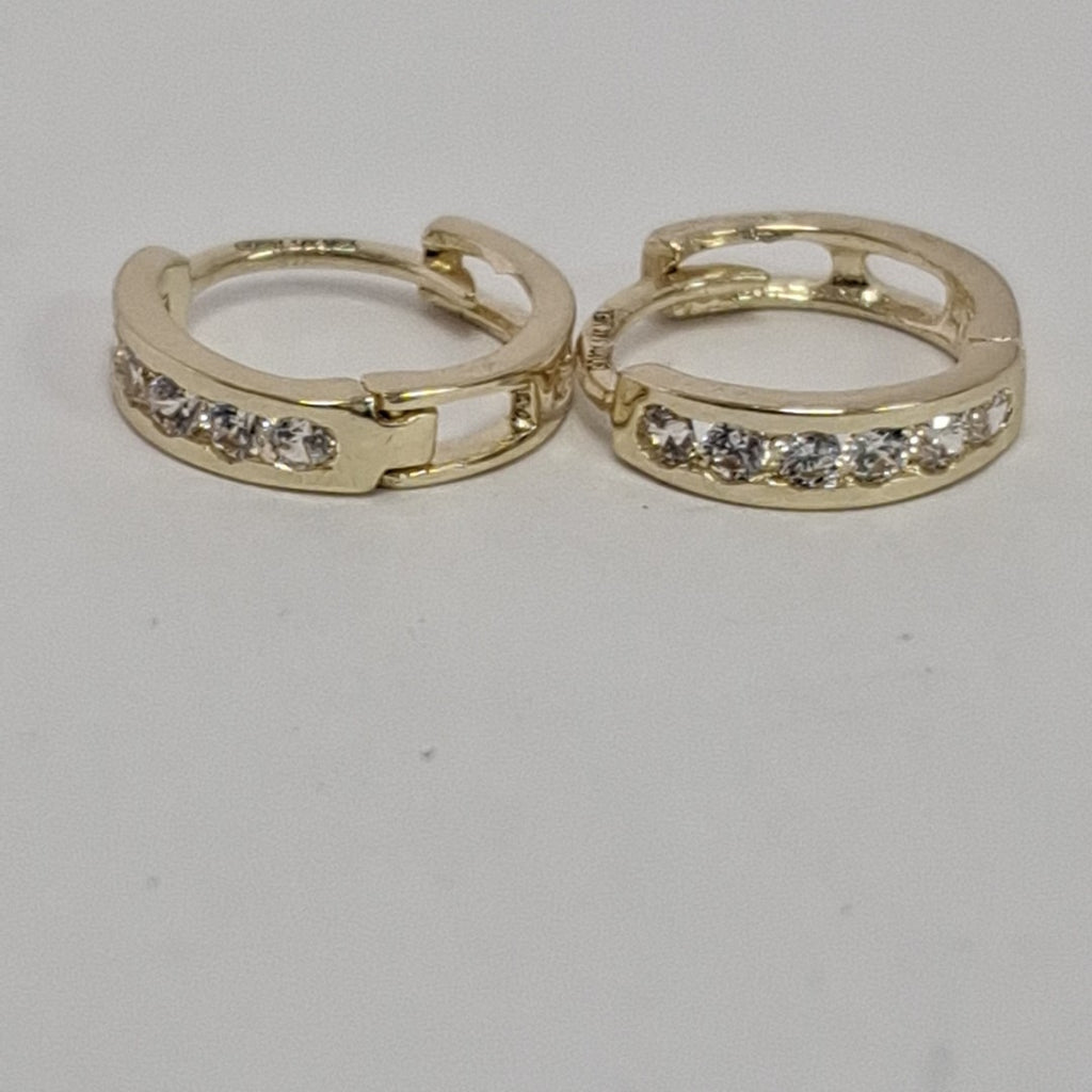 ARETES HUGGIES C CIRCONIA 14K 1.1 GR (NUEVO)