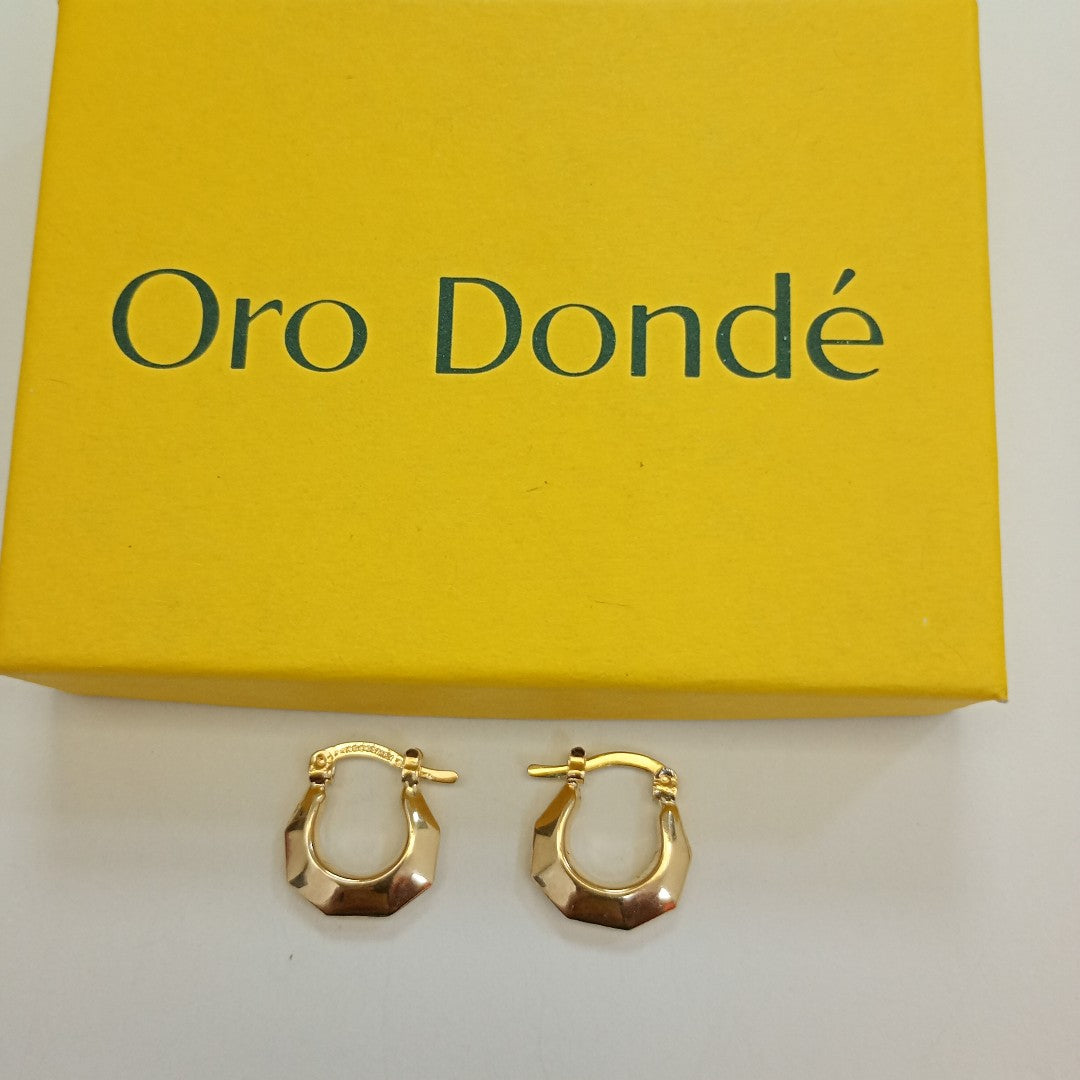 ARETES TEJIDO ARRACADA FACETADA 14K 1.3 GR (NUEVO)