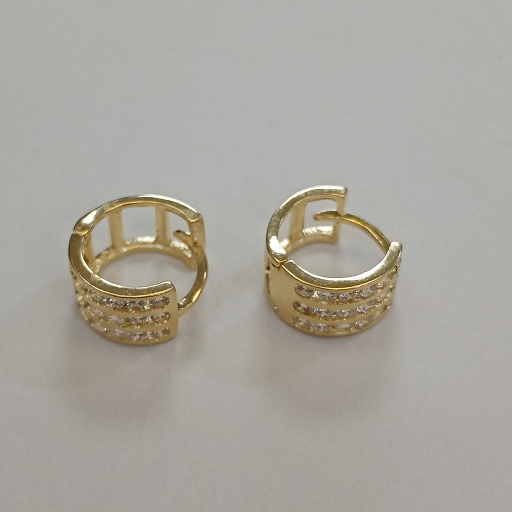 ARETES HUGGIES C CIRCONIA 14K 2.2 GR (NUEVO)