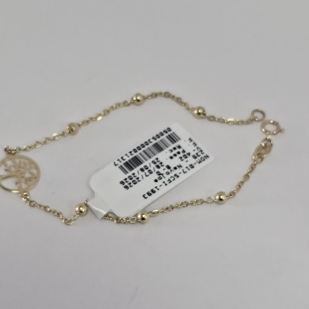 PULSERA TEJIDO ESPECIAL ARBOL 14K 18 CM 1.8 GR (NUEVO)