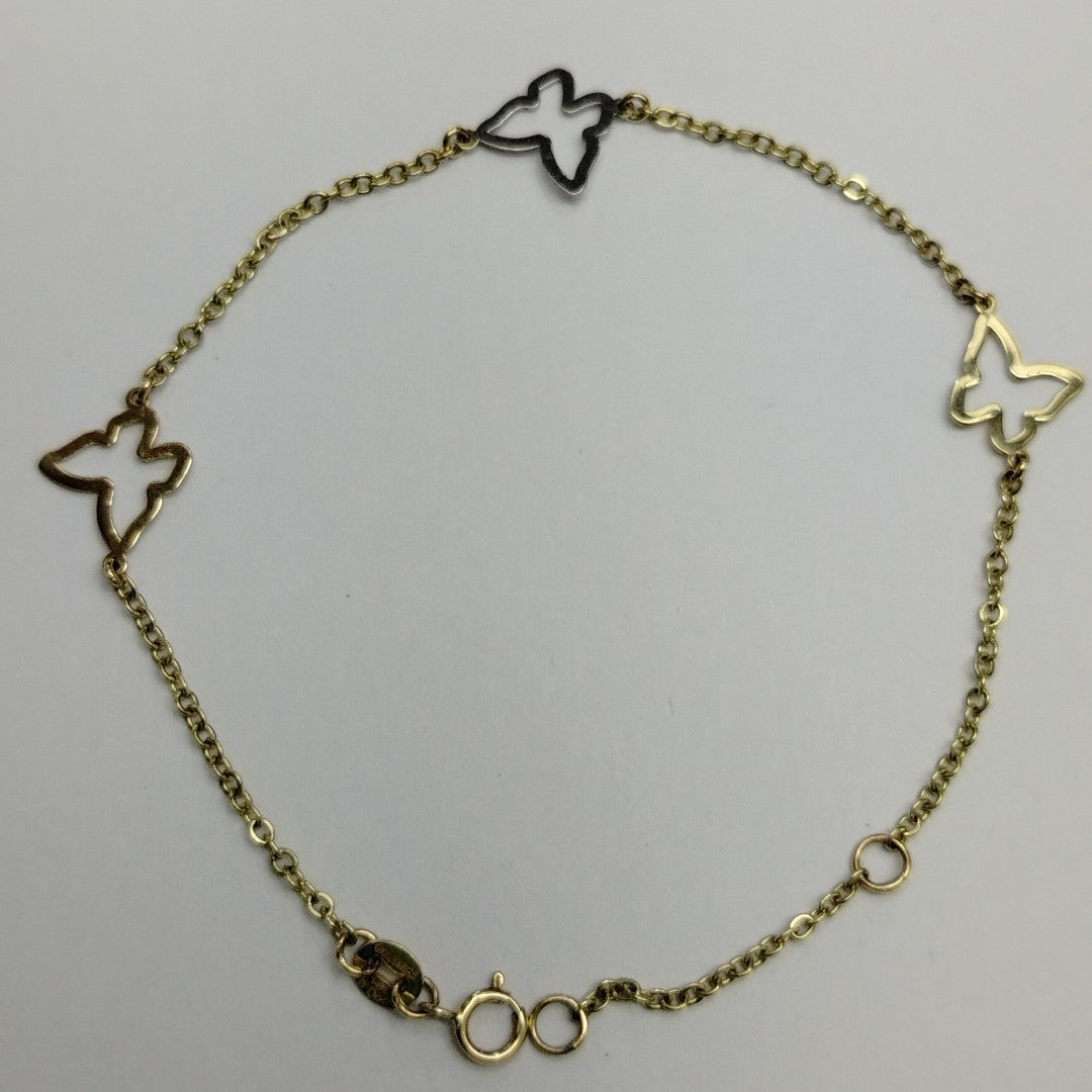 PULSERA ESPECIAL C MARIPOSAS 14K 18 CM 1.7 GR (NUEVO)
