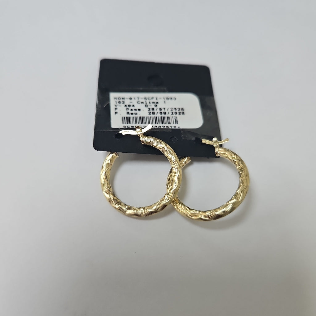 ARETES TEJIDO ARRACADA LABRADA 14K 2.6 GR (NUEVO)
