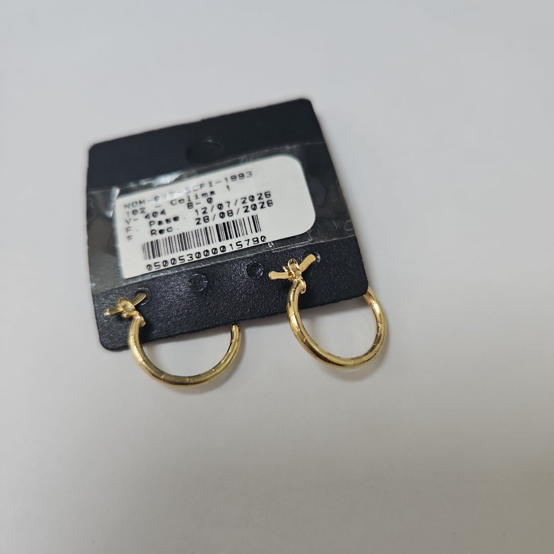 ARETES ARRACADAS ESTRIADAS 14K 1.4 GR (NUEVO)