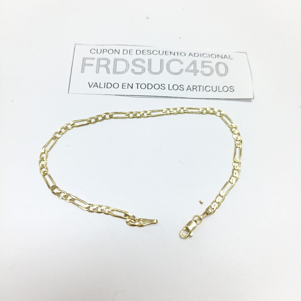 PULSERA TEJIDO 3X1 14K 21 CM 3 GR (NUEVO)