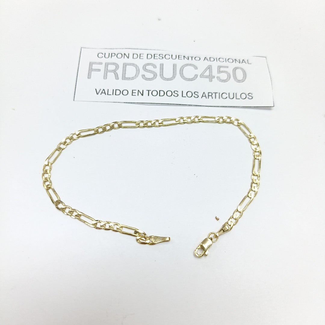 PULSERA TEJIDO 3X1 14K 21 CM 3 GR (NUEVO)