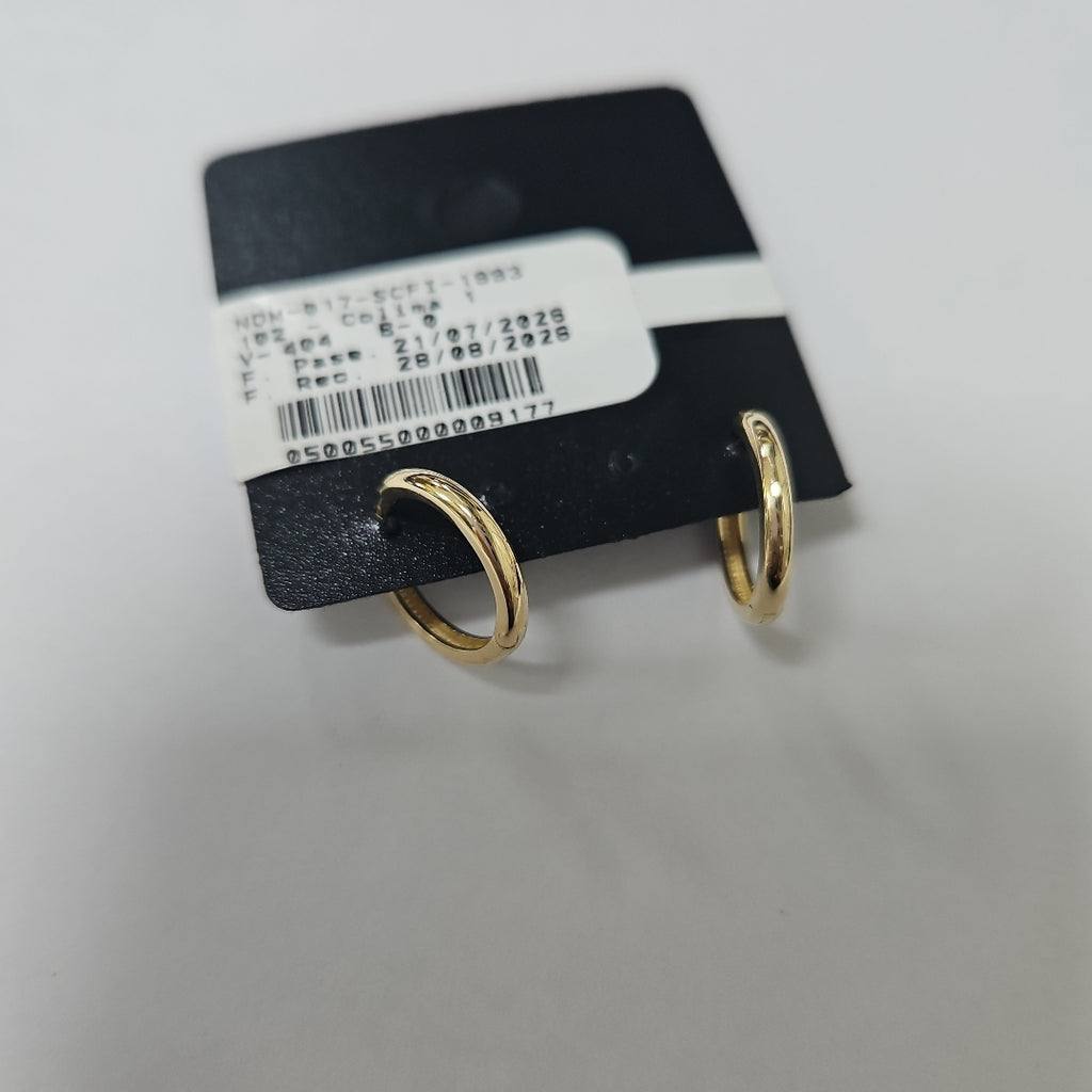 ARETES HUGGIES LISAS 14K 1.5 GR (NUEVO)