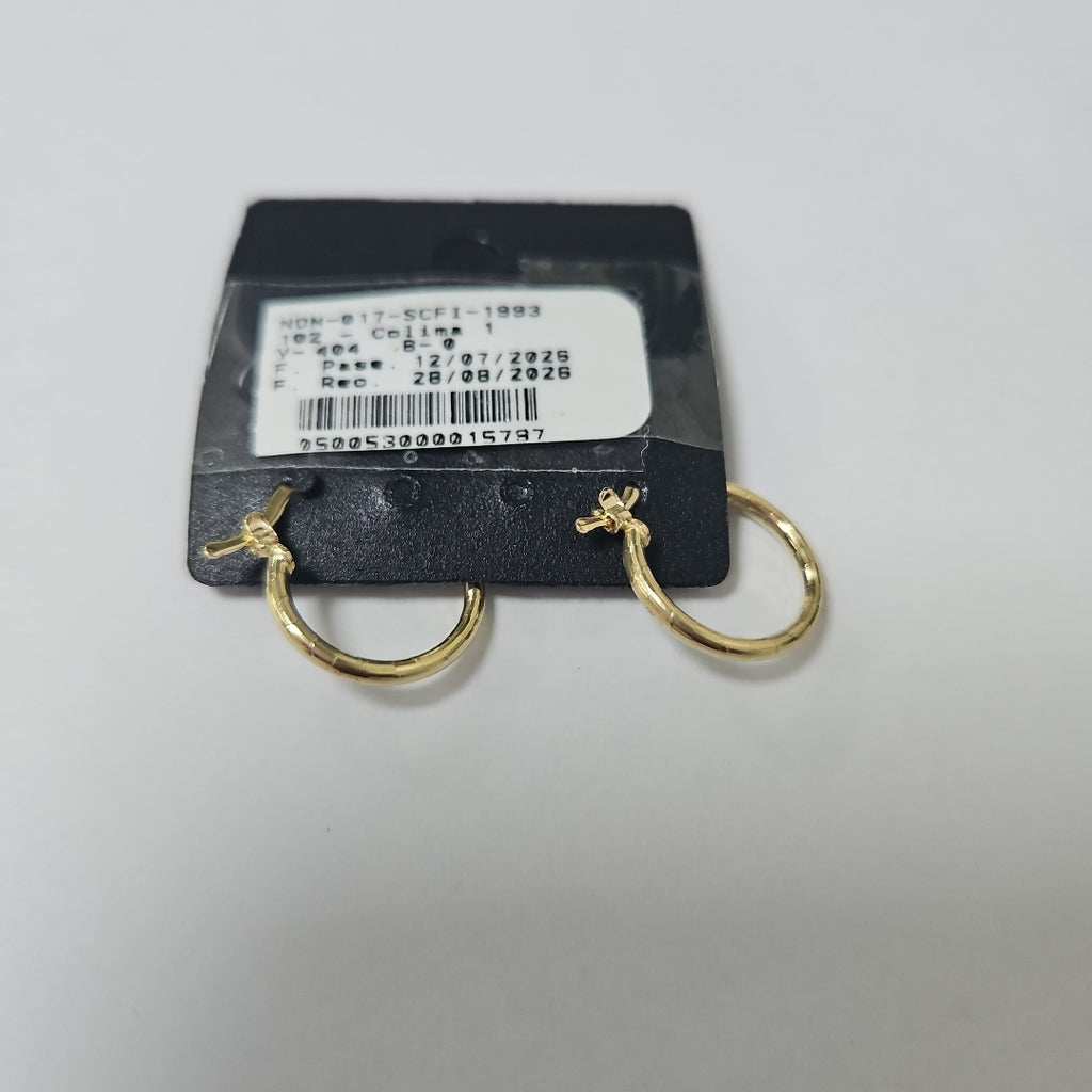 ARETES ARRACADAS ESTRIADAS 14K 1.4 GR (NUEVO)