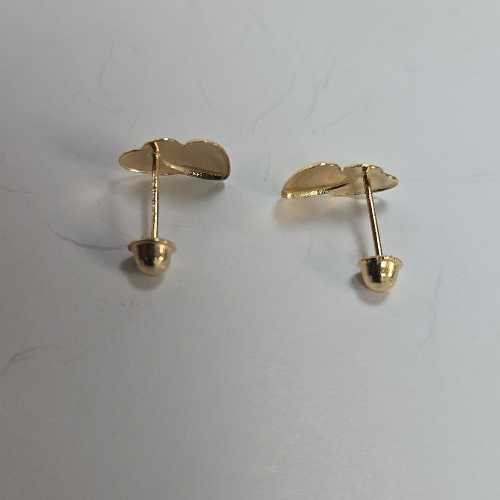 BROQUELES BROQUEL CORAZON DOBLE 14K 0.2171 GR (NUEVO)