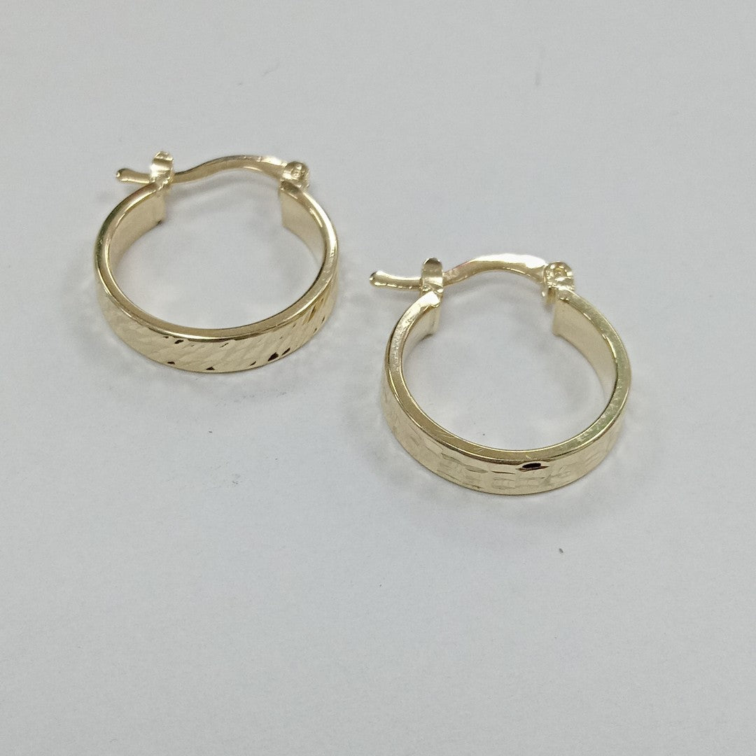 ARETES TEJIDO ARRACADAS LABRADAS 14K 1.5 GR (NUEVO)