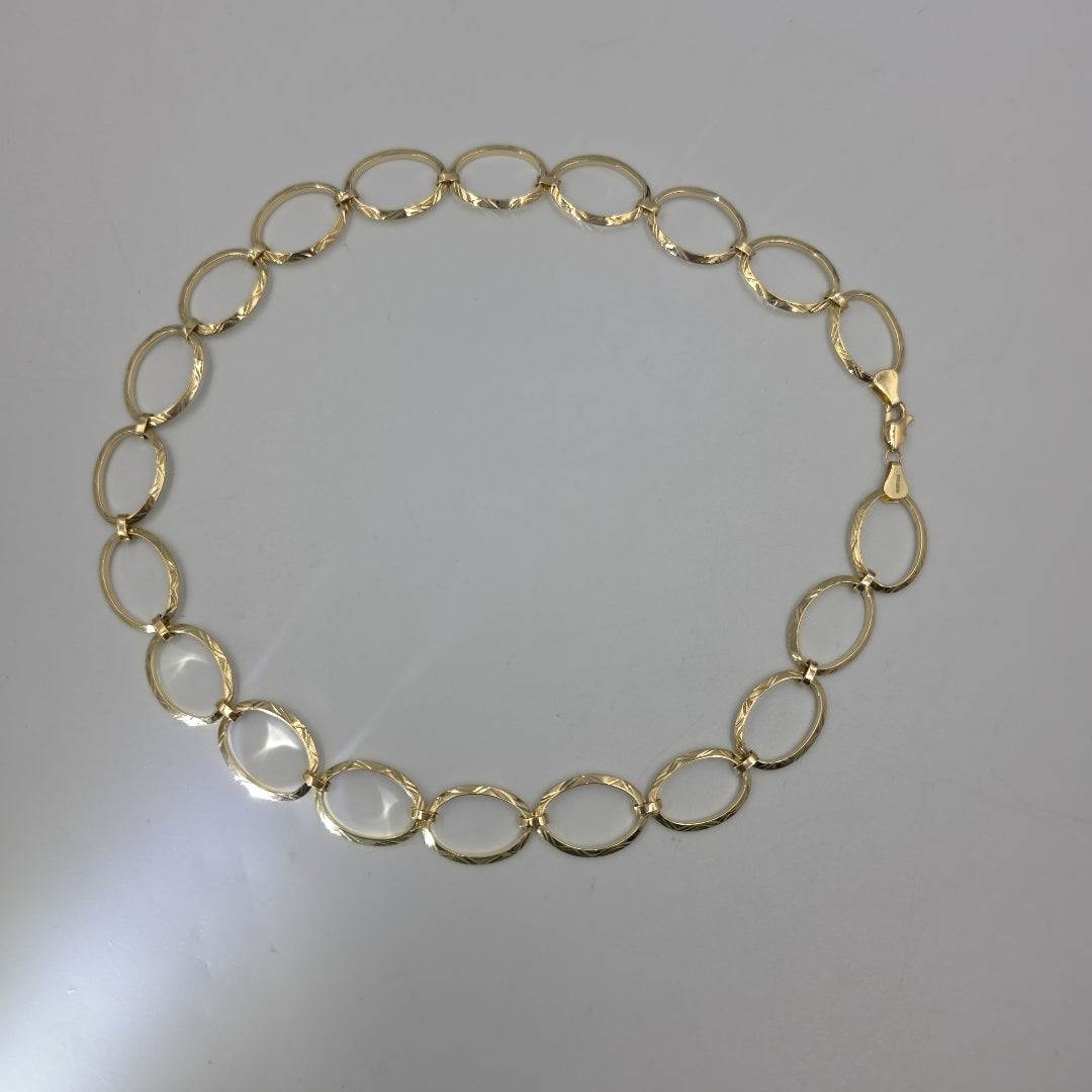 CADENA GARGANTILLA AROS OVALADOS 14K 55 CM 11 GR (NUEVO)