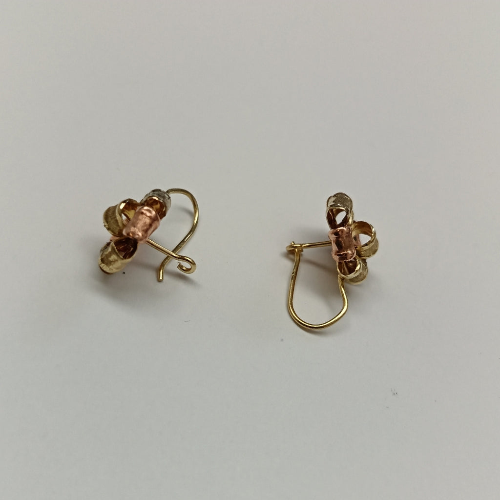 ARETES PAR ORO COMBINADO 14 K 1,80 GRMS (SEMINUEVO)