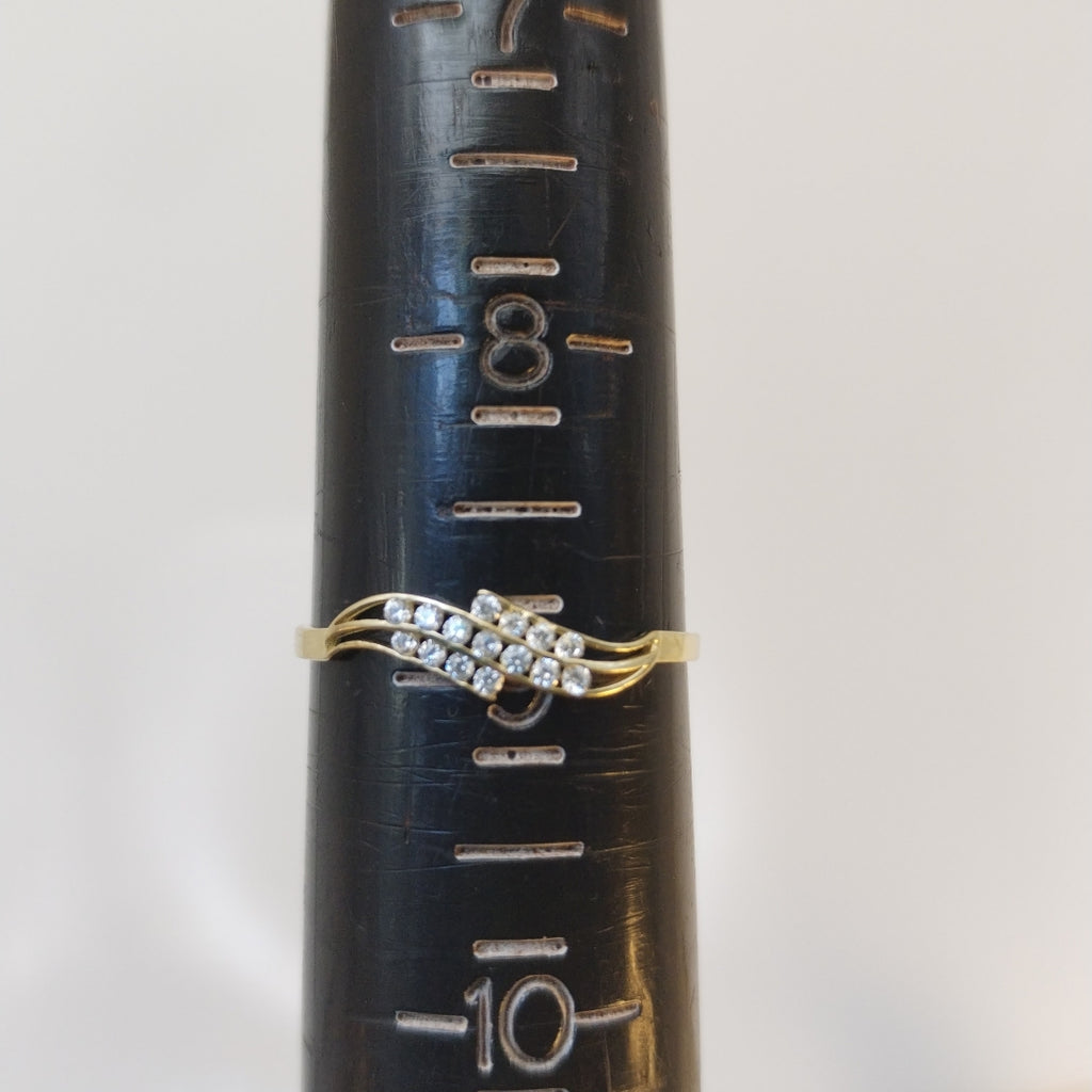 ANILLOS C CIRCONIAS 14K TALLA 9 0.8 GR (NUEVO)