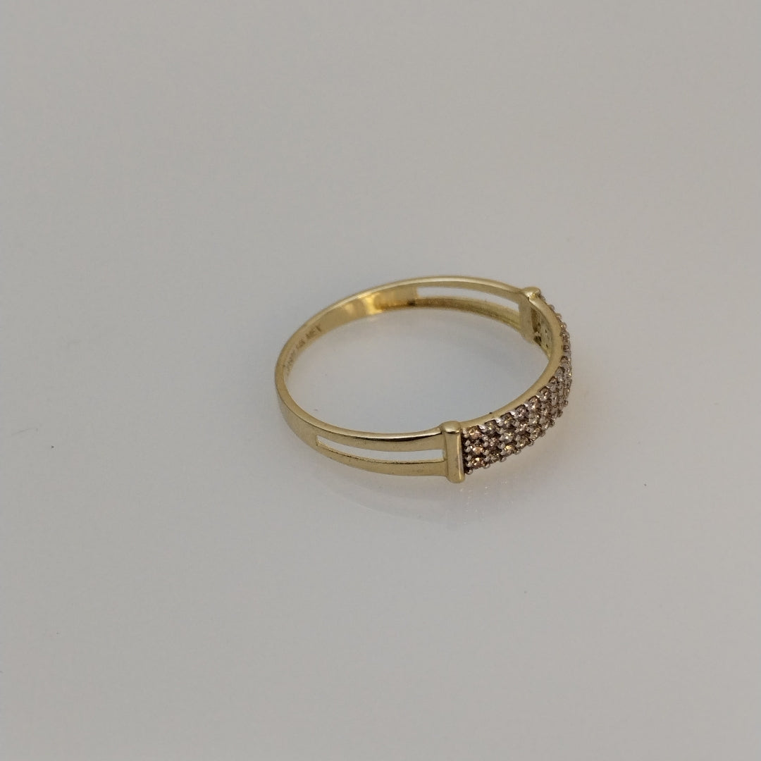 ANILLO ANILLITO C CIRCONIAS 14K 9 TALLA 1.4 GR (NUEVO)