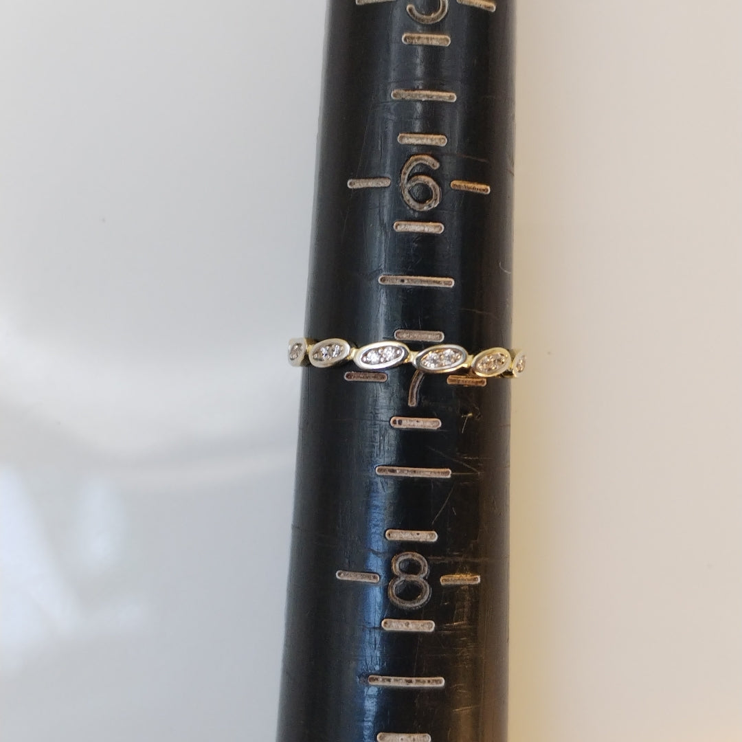 ANILLO ANILLITO FIG C CIRCONIAS 14K 7 TALLA 1.1 GR (NUEVO)