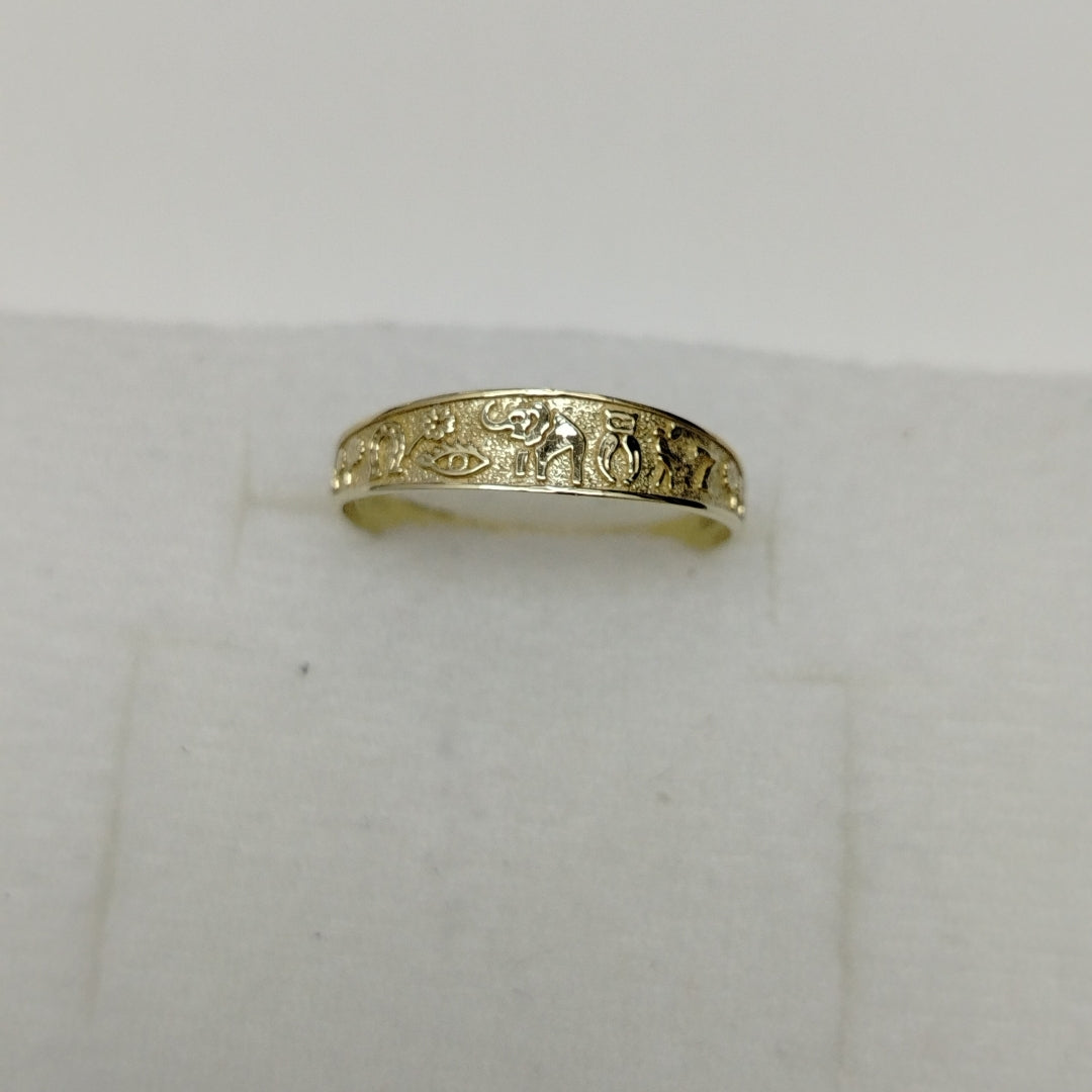 ANILLOS ARGOLLA DE LA SUERTE 10K TALLA 9 1.3 GR (NUEVO)