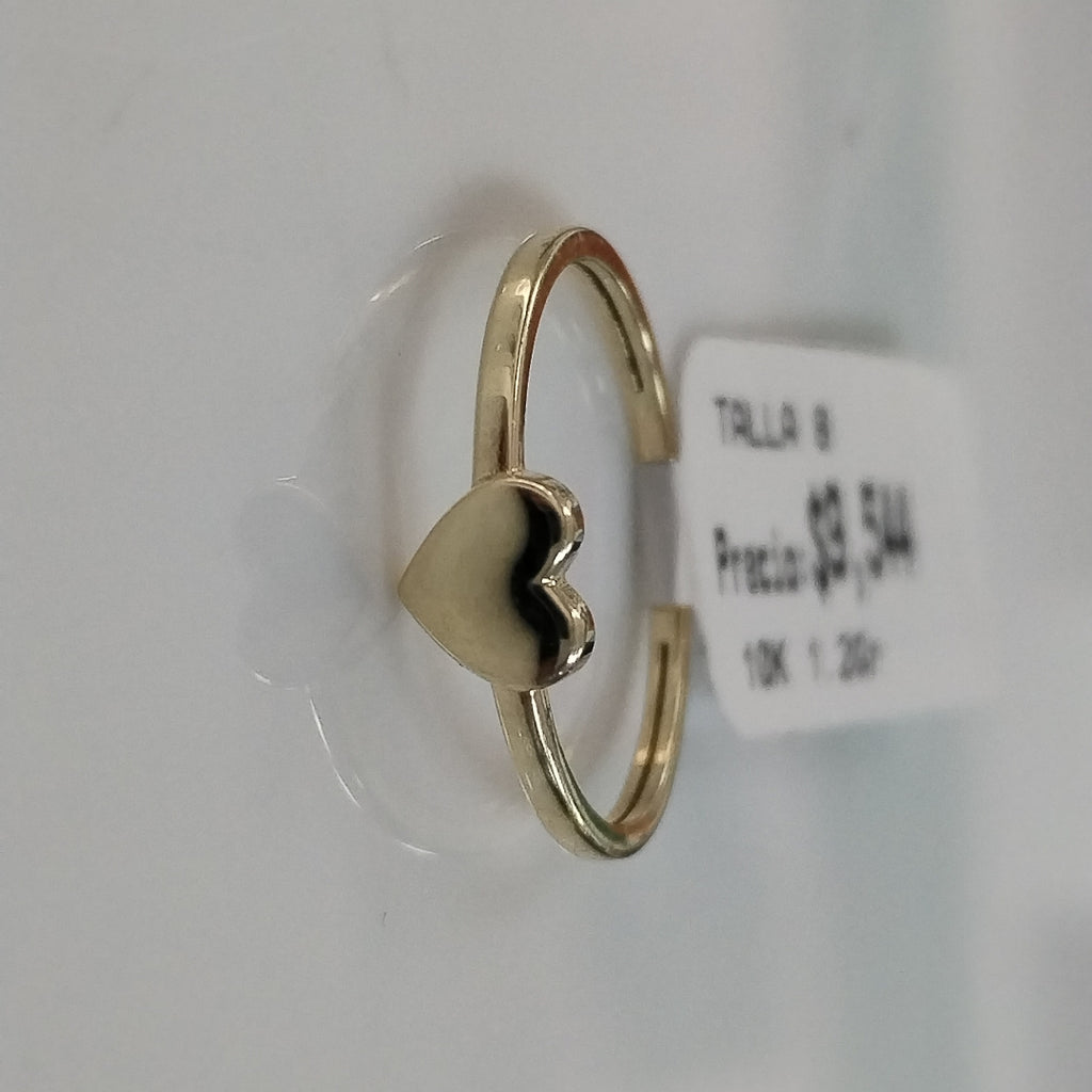 ANILLOS ANILLITO FIG CORAZON 10K TALLA 8 1.2 GR (NUEVO)