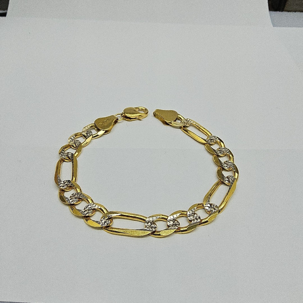 PULSERA 3X1 DIAMANTADA 14K 21 CM 29.5 GR (NUEVO)