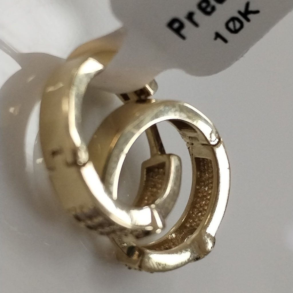 ARETES ARRACADAS C CIRCONIAS 10K 2.7 GR (NUEVO)