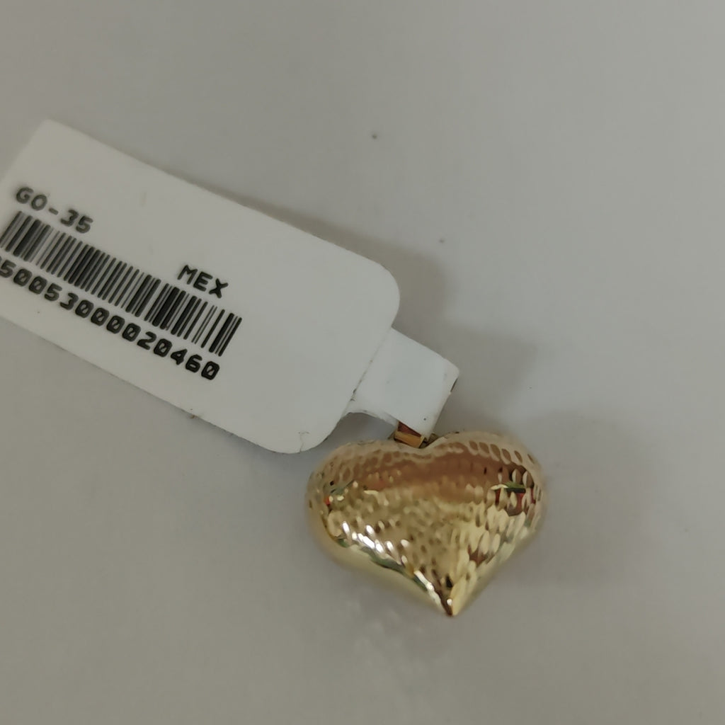 DIJE TEJIDO CORAZON LABRADO 14K 1.4 GR (NUEVO)