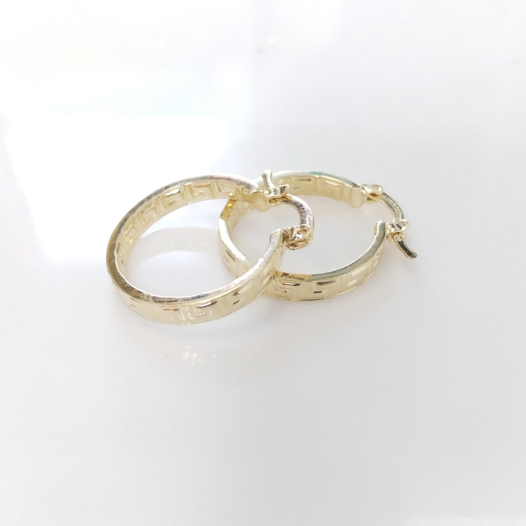 ARETES TEJIDO ARRACADAS TIPO GRECAS 14K 2.2 GR (NUEVO)