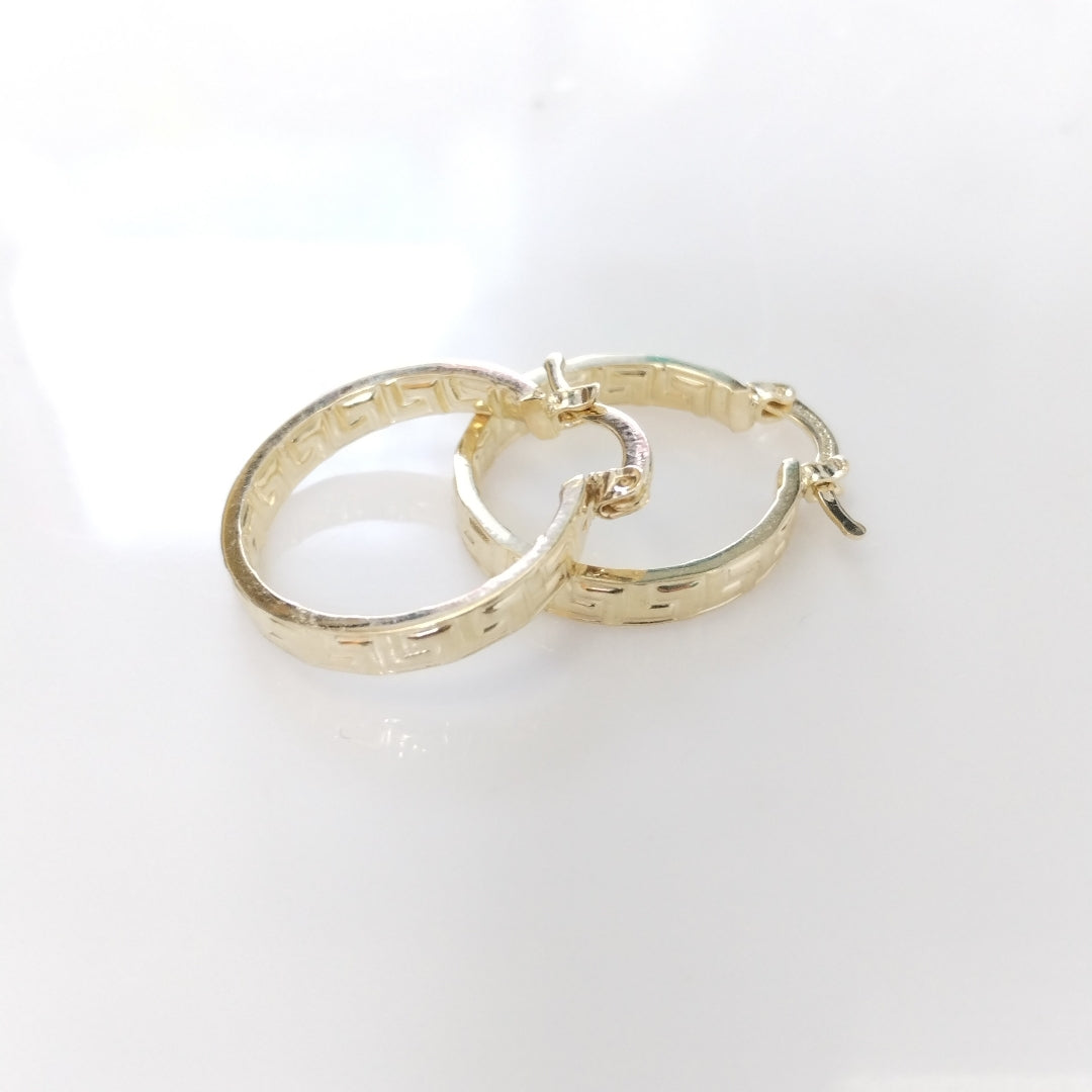 ARETES TEJIDO ARRACADAS TIPO GRECAS 14K 2.2 GR (NUEVO)