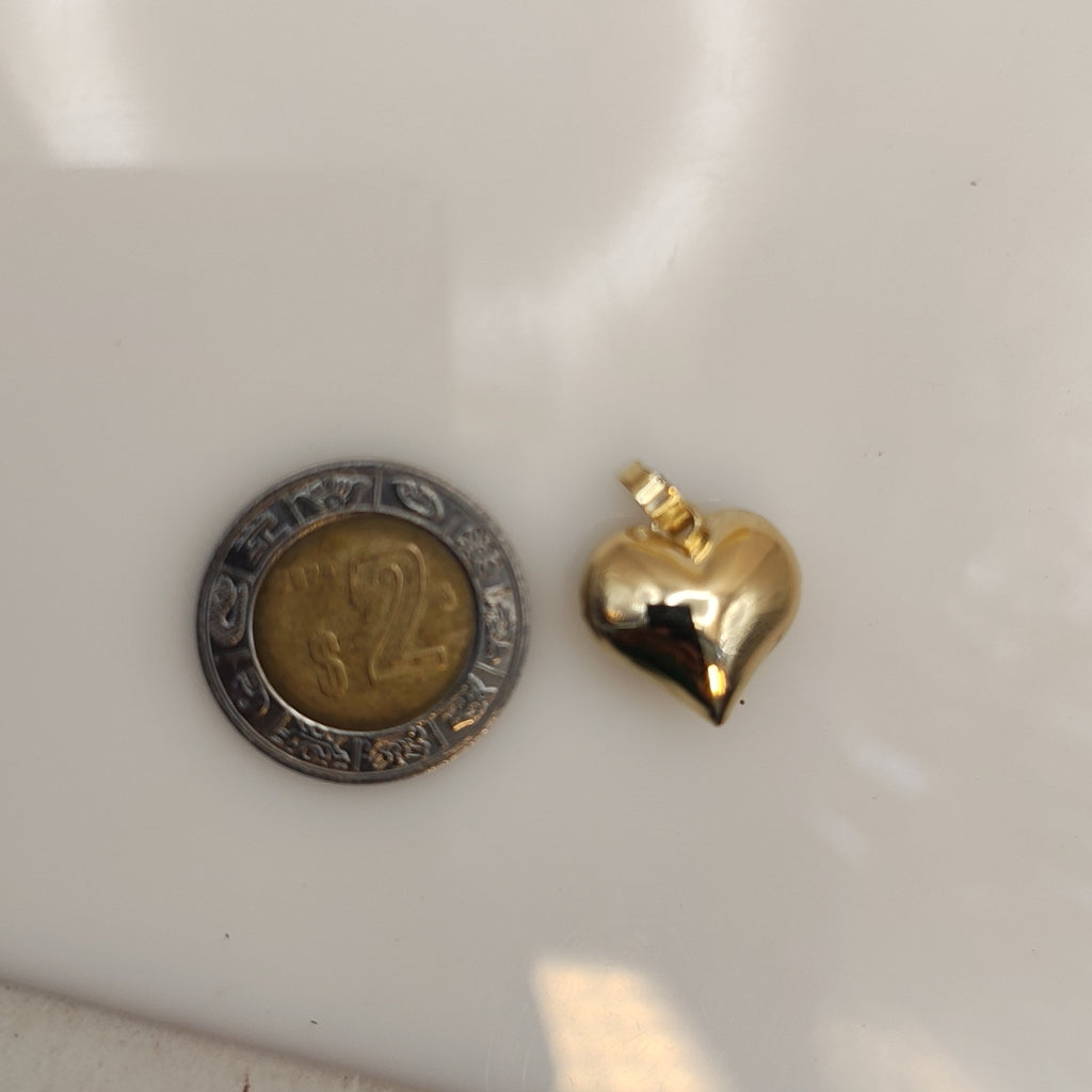 DIJE TEJIDO CORAZON LISO 14K 1.4 GR (NUEVO)