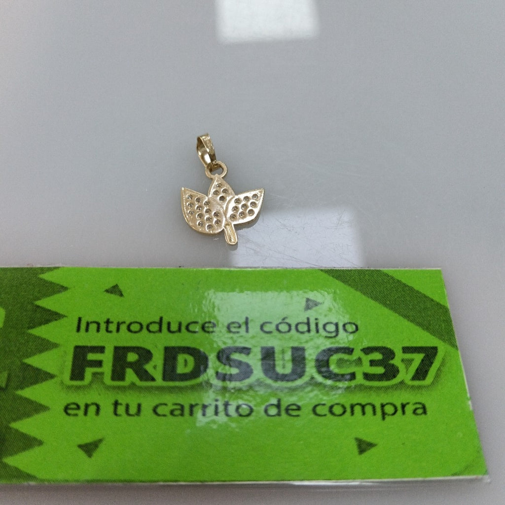 DIJE TEJIDO HOJAS CON CIRCONIAS 14K 0.9 GR (NUEVO)