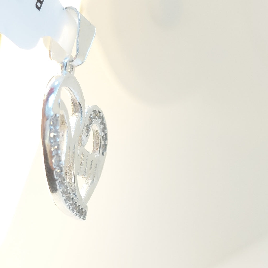 DIJE CORAZON C/CIRCONIAS PLATA .925 3.1 GR (NUEVO)