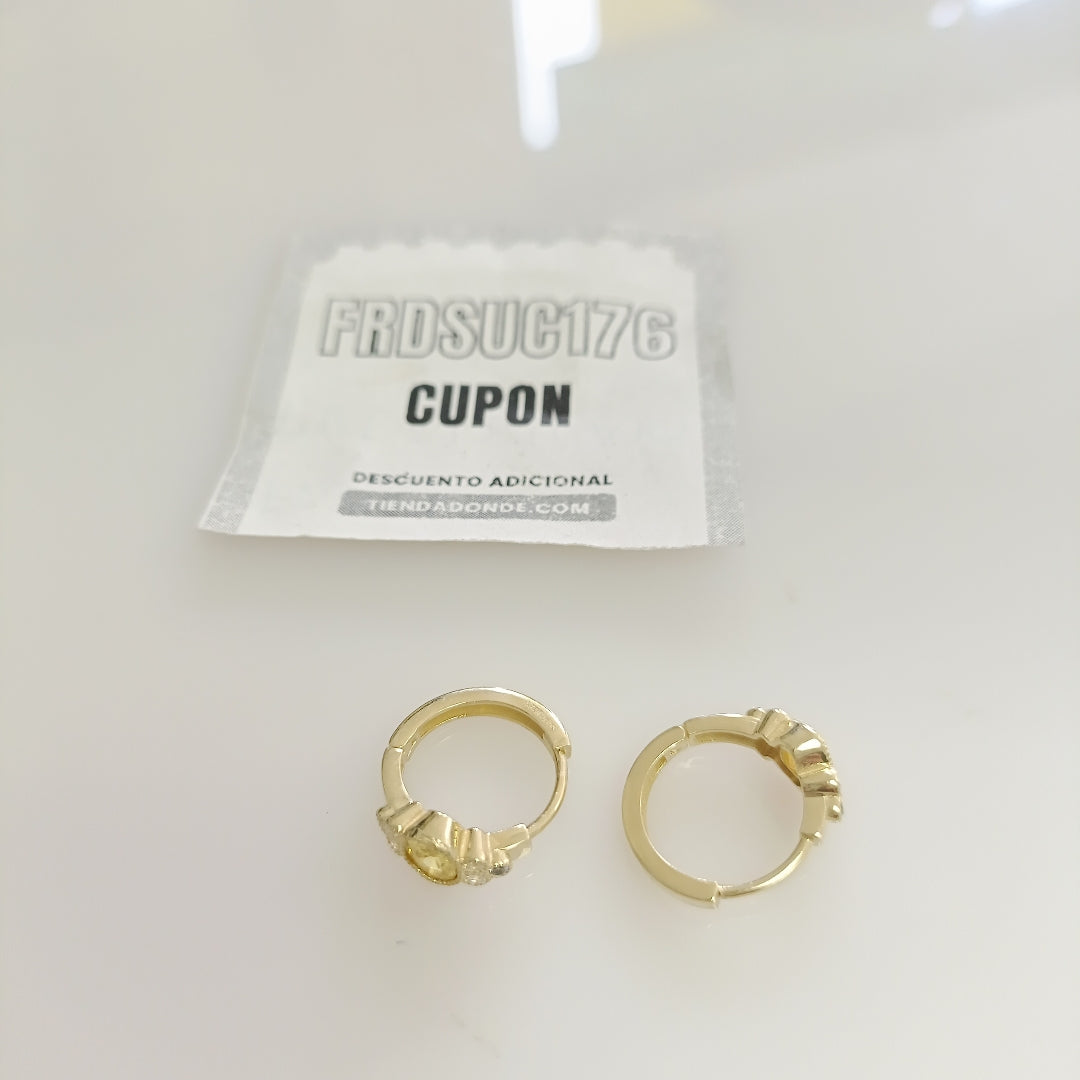 ARETES ARRACADAS CON CIRCONIAS Y PDRAS COL 14K 3.2 GR (NUEVO)