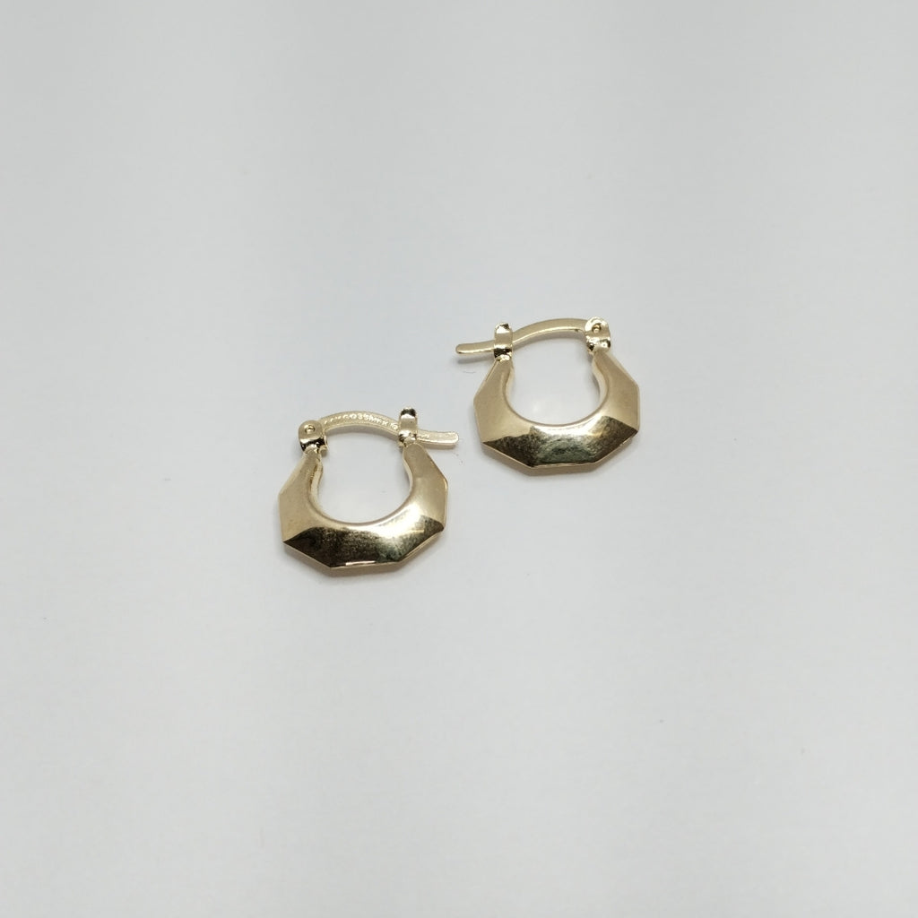 ARETES TEJIDO ARRACADA FACETADA 14K 1.3 GR (NUEVO)