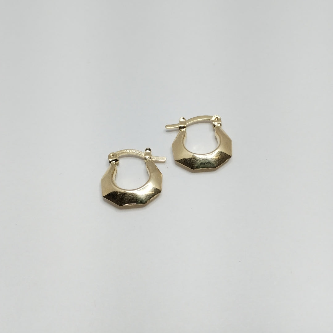 ARETES TEJIDO ARRACADA FACETADA 14K 1.3 GR (NUEVO)
