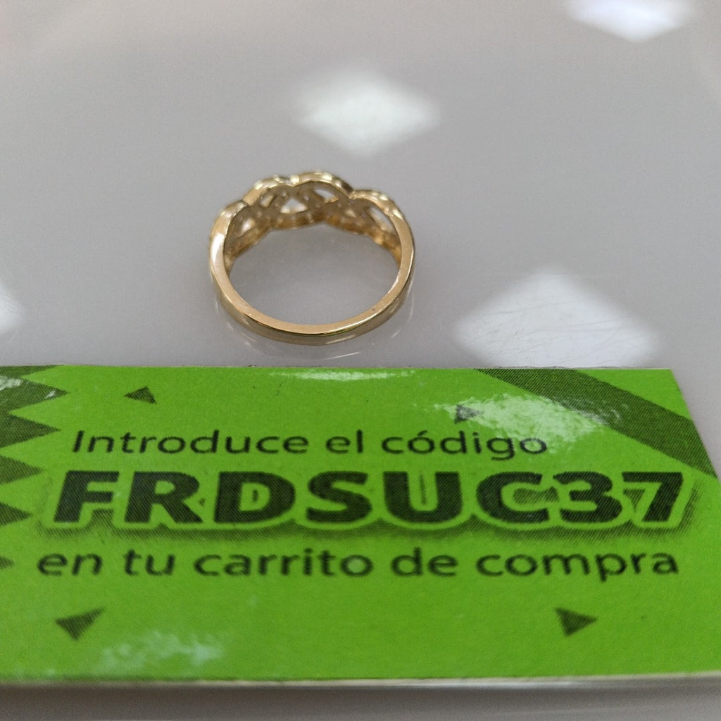 ANILLOS TRENZADO CON CIRCONIAS 14K TALLA 7 2.5 GR (NUEVO)