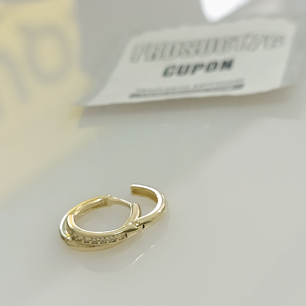 ARETES ARRACADA C CIRCONIAS 14K 1.6 GR (NUEVO)