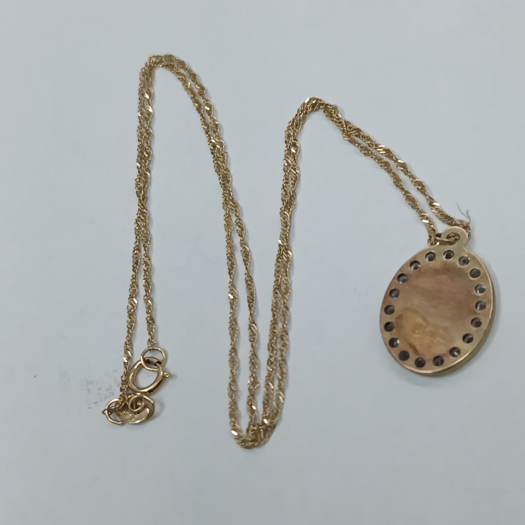 CADENA, MEDALLA RELIGIOSA ORO 10 K 2.2 GRMS (SEMINUEVO)