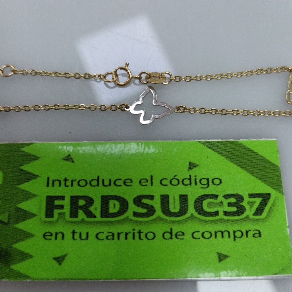 PULSERA ESPECIAL C MARIPOSAS 14K 18 CM 1.7 GR (NUEVO)