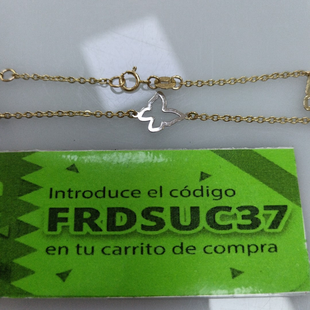 PULSERA ESPECIAL C MARIPOSAS 14K 18 CM 1.7 GR (NUEVO)