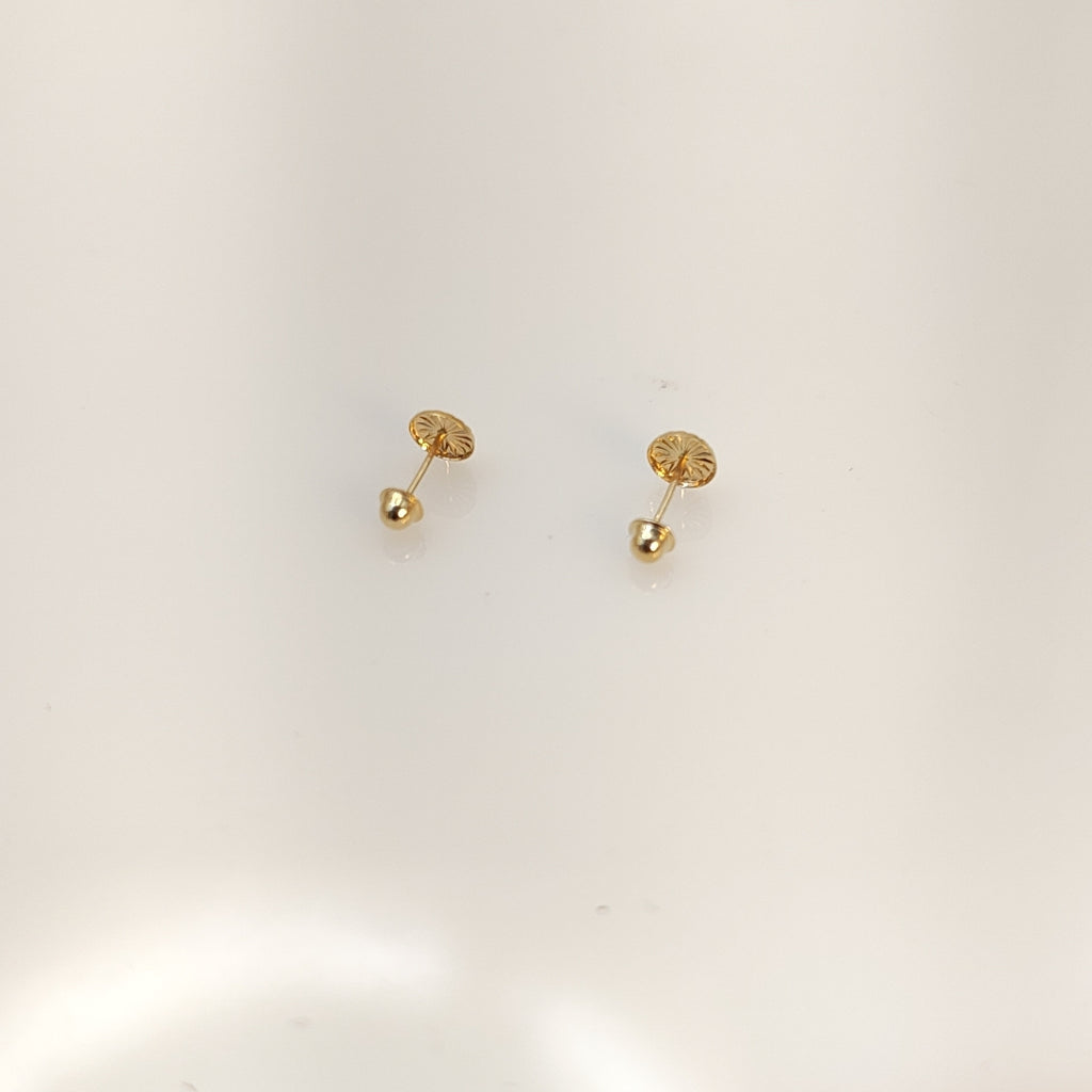 BROQUELES BROQUEL FIG BOTON RAYADO 14K 0.1577 GR (NUEVO)